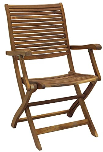 Sessel aus Holz Akazie Gold 54 x 64 x H94 Outdoor Möbel Garten Haus ac805074