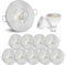 linovum 10x Einbaustrahler Set 2W flach IP65 mit Wasserschutz für Bad, Dusche oder Außen inkl. GU10 LED Lampe warmweiß 2700K