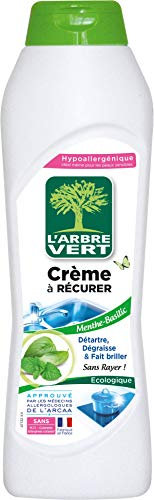 L'arbre vert Crème à Récurer Écologique pour Surfaces Lavables Menthe/Basilic - Lot de 4