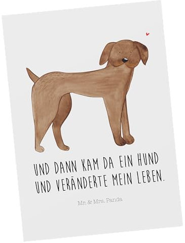 Mr. & Mrs. Panda Postkarte Hund Dogge - Geschenk, Herz, Grußkarte, Hunderasse, Tierliebhaber, Dankeskarte, Great Dane, Einladungskarte, Deutsche