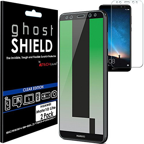 TECHGEAR [2 Pack] Screen Protectors to fit Huawei Mate 10 Lite [ghostSHIELD Edition] Genuine Reinforced Flexible TPU Screen Protector Guard Covers with Full Screen Coverage inc Curved Screen