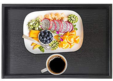 Bandeja Rectangular de Madera Maciza para té café Aperitivos Comidas y Platos Ideal para restaurantes 25 x 18 x 2 cm