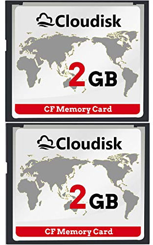 Cloudisk CompactFlash CF 2.0 pour Appareil Photo Reflex numérique, Appareil Photo numérique Vintage et équipement Industriel (2GB, 2 Cartes par Paquet)
