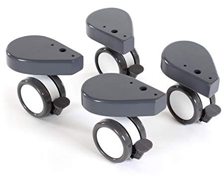 babybay Rollensatz Spezial mit Stoßschutz passend für alle Modelle, schiefergrau lackiert