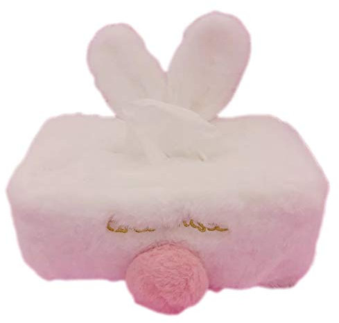 aoory Taschentuchbox Halter Soft Roll Rabbit für Auto Sofa Mädchen Zimmer Pink weiß