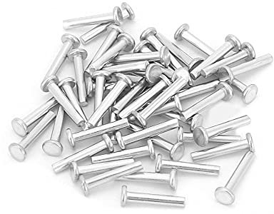 Kit de 350 Rivets Solides en Aluminium à Tête Plate M4 | Tailles 4 à 20mm (7 Dimensions) avec Boîte de Rangement