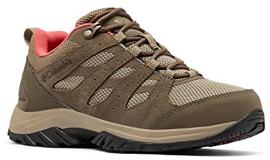 Columbia Redmond 3 WP, Scarpe da Trekking Basse Donna, Pebble/Red Coral 2023, 41 EU
