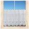 atelier alles-Spitze Scheibengardine Am Meer | Maritim in blau-weiß bestickte Kurzgardine | Ideal als Badgardine geeignet| Höhe x Breite: 55 x 64 cm