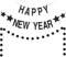 Schwarzes glitzerndes Banner und Kreis-Punkt-Girlande, Silvester-Partyzubehör 2022, Happy New Year Dekorationen 2022, NYE Dekorationen 2022, Prost auf 2022, Neujahrs-Party-Dekorationen