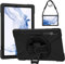 Gerutek for Galaxy Tab S10 Plus/ S9 Plus/S8 Plus/S7 Plus/S7 FE Plus/S7 FE, Tab S10+ Case Shockproof Rugged with 360 Rotating Stand/Hand Strap,Shoulder Strap Protective Cover for Tab S10 Plus, Black