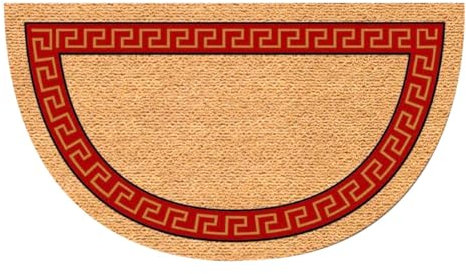 Dalila Casa Zerbino Antiscivolo Greca Mezzaluna Rosso (Mis. 40x70 cm)