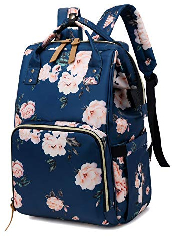 FANDARE Sac à Dos à Couches Sacs à Dos à Langer Sac à Dos de Voyage de Grande Capacité Bébé avec Port de Chargement USB Prise pour écouteurs Multifonction Sac à Dos Nylon Durable Bleu