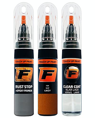 FIRANTO stylo peinture de voiture pour Seat LW2Y Eclipse Orange réparation couleur voiture 3 en 1, rayures stylo retouche peinture 15ml avec pinceau, apprêt, laque
