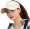 OADOBKICE Sommer Sonnenhut Damen Strandhut Elegant Sommerhut Damen Teek Hat Laessig Sonnenhut Großer Krempe Faltbar Visor Cap Für Sommer Sonnenschutz Sport Strand Hut Schwarz Sonnenhut Beige Sport M