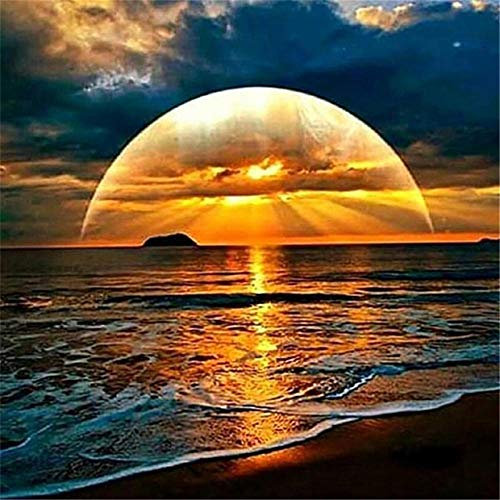 Yingxin34 Klassisches 2000 Teile Puzzle - Sonnenuntergang und Strand Puzzles für Erwachsene Puzzle 2000 Teile für Erwachsene Jugendliche-39.17x27.75 Zoll (99.5 x 70.5cm)