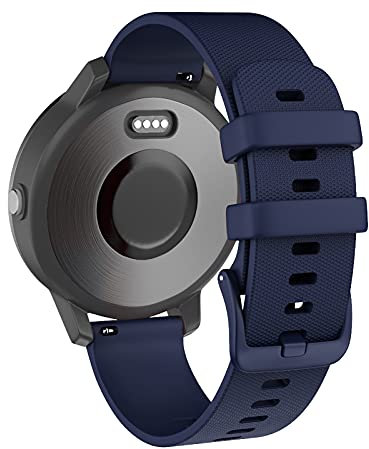 OVERSTEP für Vivoactive 3 Armband, 20 mm Weiche Silikonbänder für Garmin Vivoactive 3 Music/Venu/Vivomove 3/Luxe/Style/HR/Forerunner 245/645 Music/Samsung Galaxy Watch 42 mm/Galaxy Watch 3 41 mm