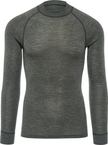Thermowave Warm Active Merino Unterwäsche Herren mit Rundhalsausschnitt - Thermounterwäsche Herren - Merino Shirt Herren mit Feuchtigkeitstransport - 160 GSM Schnelltrocknende für hohe Intensität, L