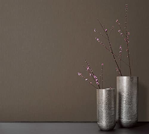 marburg Carta da parati in tessuto non tessuto, tinta unita, marrone, per camera di pecora, soggiorno o cucina, 100% Made in Germany, 10,05 x 0,53 m