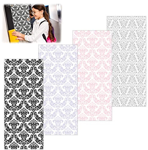 4 Stück Schulspind, magnetische Tapete, Kunst, magnetische Deluxe-Schließfach-Tapete, zuschneidbare Schließfächer, magnetische Wandverkleidung, rosa, lila)