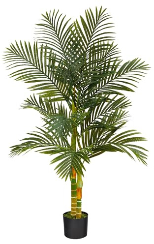 Nearly Natural T2018 5 ft. Double Stalk Golden Cane Artificial Palm Tree