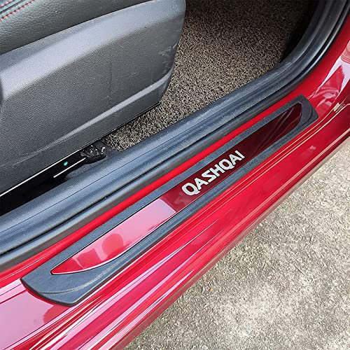 4 pcs Car Door Sill Protector Strips for NIS-san Qashqai J10 J11 2016-2022, Stainless Steel Auto Threshold Kick Plates Pedal Car Body Styling Decoration Accessory