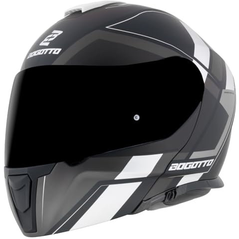Bogotto FF403 Murata Klapphelm, weiß/schwarz/grau, M (57/58)