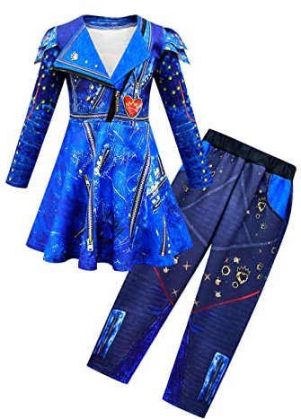 laughZuaia Lustiges Fancy Dressing Up Weste + Jacke + Hose Set Descendants 3 Mal Evie Klassisches Halloween Cosplay Kostüm für Erwachsene Kinder Geschenke （130, Evie）