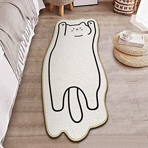 SEAHOME Katzen-Badezimmermatte, Läufer, Teppich, niedliches Tier-Badteppich, Katzen-Bodenmatte, niedlich, saugfähig, rutschfest, superweich, Duschmatte, Cartoon-Zimmer, Bodenmatte, niedliche