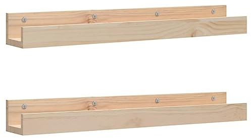 vidaXL Wandregale 2 STK. 80x12x9 cm Massivholz Kiefer