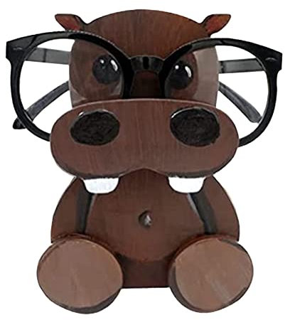 Brillenhalter Ständer, Holz Brillenhalter,handgefertigter Brillenhalter,kreativer niedlicher Tier-Brillenhalter,Lustige Sonnenbrillenständer,für Zuhause,Büro,Schreibtisch,Dekoration Zubehör (Kuh)