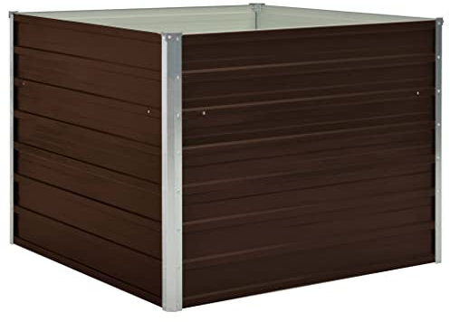 Annlera Jardinière 100x100x77 cm Marron Jardinières Pot De Fleur Exterieur Bac A Fleurs Acier Grande Taille Jardinière sur Pied Jardinière Balcon Bac De Plantation