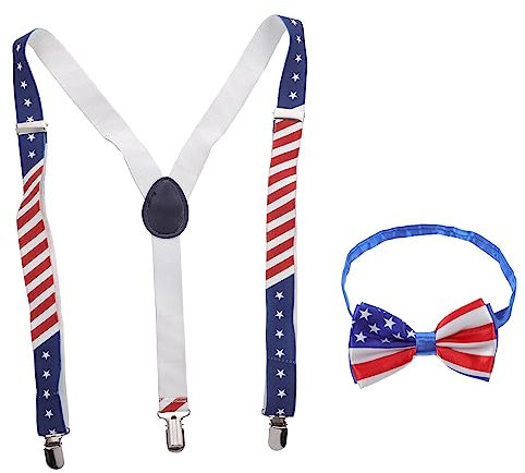 HAPINARY 1 Satz Clip Für Fliege Hosenträger Flagge Verwenden Patriotische Fliege Vorgeknotet Gürtel Hosenträger Werkzeuge Hosenträger Amerikanischen Flagge Zinklegierung Hochzeit Uk. Männer