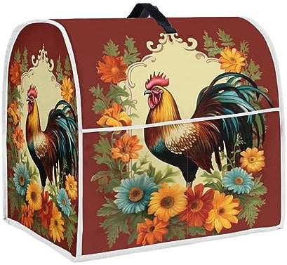DISNIMO Sunflower Rooster Stand Mixer Covers Compatible with 6-8 Quart Kitchen Aid Mixer, Washable Kitchen Appliance Cover Universal Fit Coffee Maker Blender Juicer, Easy to Clean