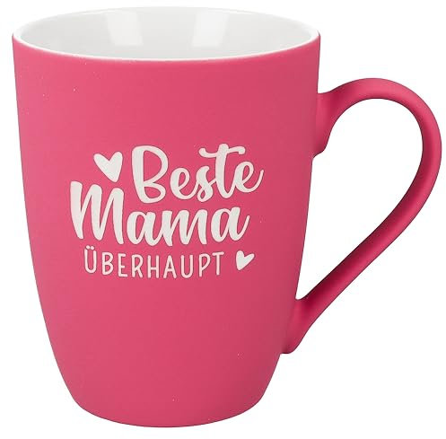 Spruchreif | Soft-Touch Tasse Taupe Beste Mama überhaupt – Beidseitig gravierte Tasse mit liebevollem Spruch | Geschenk für Mama zum Muttertag, Geburtstag oder einfach so