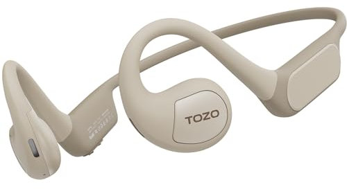 TOZO OpenReal Open Ear Headphones Bluetooth 5.3 Air Conduction Wireless Headphones Sport Earbuds with Premium Sound, Dual-Mic Call Noise Reduction Earphones with Hair Band for Running Cycling