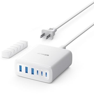 Anker Desktop Charger, Fast Charging USB C Charger with 112W Max 6-Port Desk Accessories for Home Office, Campatible with Multiple Devices, iPhone, iPad, MacBook, Galaxy and More (Cable Not Included)