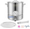 VEVOR Fermentador de Cerveza Tanque de Fermentación de Cerveza de Acero Inoxidable de 19 L Kit de Elaboración de Base de Olla de 3 Capas con Termómetro Válvula de Bola Mango de Tapa Filtración Doble