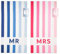 Mr and Mrs Strandtücher 2er Set - Mikrofaser Strandtücher für Sie und Ihn Just Married Strandtücher für Flitterwochen Geschenk Bräutigam und Braut Strandtuch in Blau und Rosa