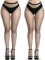 Clundoo Medias Rejilla Mujer, 2 Pares Mujeres Sexy Elástico Medias Medias Mujer, Cintura Alta Medias de Rejilla Pantimedias Elástico para Halloween Fiesta de Carnaval Negro