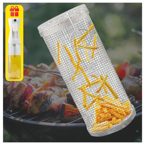 Parrilla Barbacoa Acero Inoxidable, Ccesorios Barbacoa De Obra Bandeja Barbacoa, Funciona con Cualquier Parrilla (Viene con Un Rociador De Aceite De 300ml),1pcs