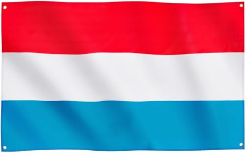 Runesol Luxemburg Flagge, 91x152cm, 4 Ösen, eine in jeder Ecke, Luxembörg, Nationalflagge, Premium-Flaggen für drinnen und draußen, Fahne, lebendige Farben, Fasching