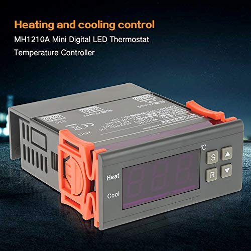 Digitaler LED-Thermostat Temperatur MH1210A Temperaturregler Digitaler Temperaturregler Temperaturregler Temperatur-Feuchtigkeitsregler mit Sensorsonde, MH1210A (DC12V)
