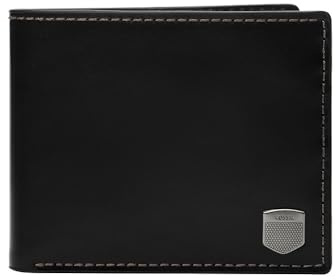Fossil Hayes Portemonnaie aus Leder oder Polyester für Herren Tintenschwarz 10.8 cm L x 1.27 cm W x 10.16 cm H