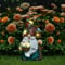 Lewondr Solar Gartenzwerg Gartendeko für Draußen, Wasserdicht Harz Zwerg Gartenfigur mit Blumenkorb, Skulptur Gartendekoration mit Warm Licht Geschenk für Rasen Hof Terrasse Veranda