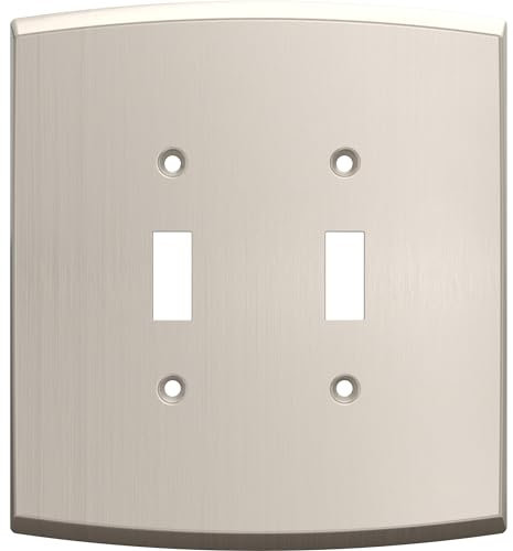 Franklin Brass W35894K-SN-CP Lichtschalter/Wechselschalter, weicher Bogen, 2-Gang, übergroßer Lichtschalter/Kippschalter, Wandplatte, satiniertes Nickel, 3 Stück