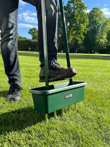 BMS Products Forcella per aeratore per prato e tappeto erboso con collettore in acciaio, denti intercambiabili, ideale per campi da golf, impianti sportivi e uso domestico..