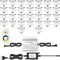 DarisingSun 30er Set LED Terrassenbeleuchtung RGB Treppen Einbauleuchten Ø45mm Bodeneinbaustrahler Deckenleuchte Wasserdicht IP67 Einbaulampe Außenleuchten Mit EU-Stecker für Küche Garten Balkon