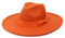 Pegsmio Damenhut mit großer breiter Krempe, Winter, Herbst, elegant, Retro-Filz, Fedora-Hut, Hochzeit, Kirchenkleid, formeller Hut, Orange, 6 7/8/7 1/8