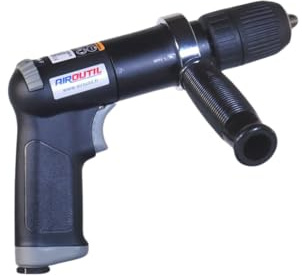 AirOutil - Perceuse Pneumatique Réversible Mandrin Auto-Serrant 1 à 13mm - Inverseur Droitier Gaucher 300W - Poignée Latérale