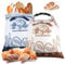 2 Stück Wiederverwendbare Brotbeutel 43x31cm Brotsack zum Frischhalten mit TPU Innenfutter Feuchtigkeitsresistente Groß Maschinenwaschbar und Gefriersicher Lebensmittelechte Brotbeutel um Brot Frisch